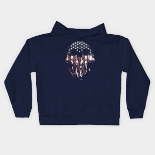 Painted American Flag Skull Kids Hoodie